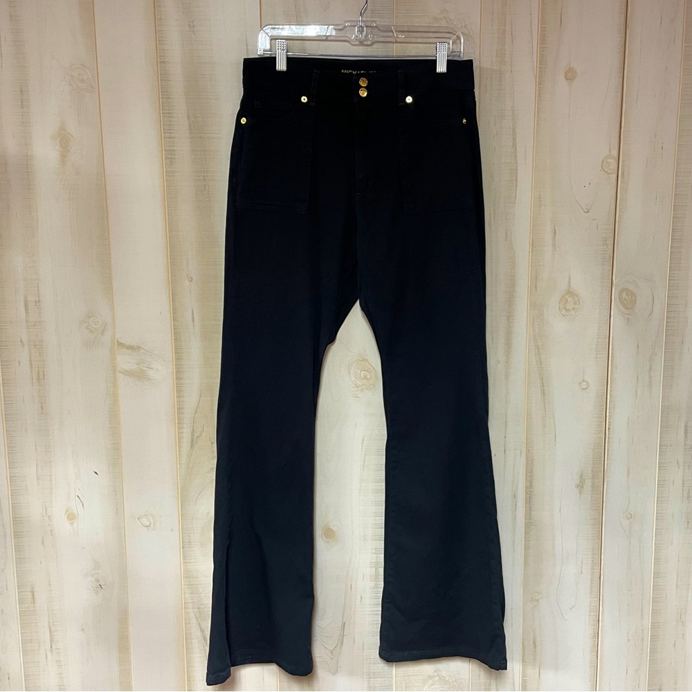 Michael Kors Black Gold  Cotton Flare Jeans Sz 10